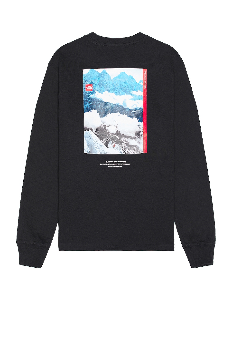 Image 1 of The North Face Long Sleeve Printed Heavyweight Tee in TNF Black