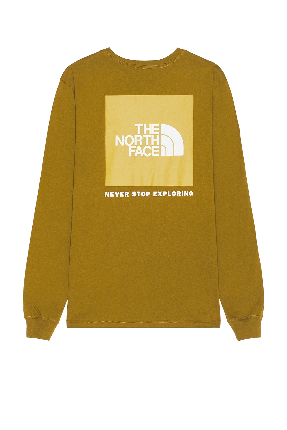 Shop The North Face Men's Longsleeve Box Nse Tee In Moss Green