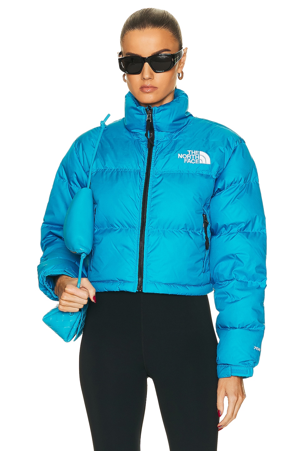 The North Face Nuptse Short Jacket in Acoustic Blue | FWRD