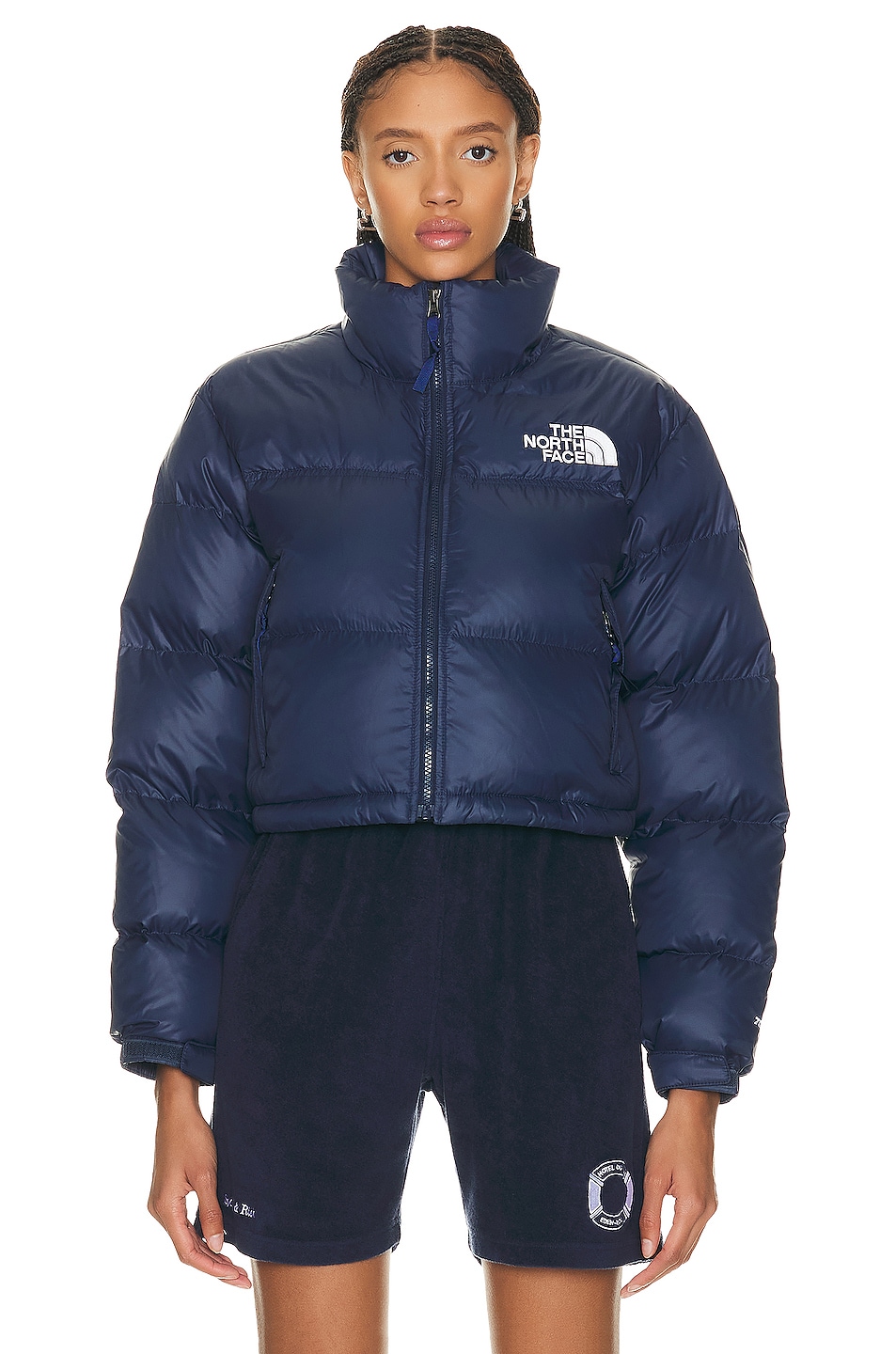 Image 1 of The North Face Nuptse Short Jacket in Summit Navy