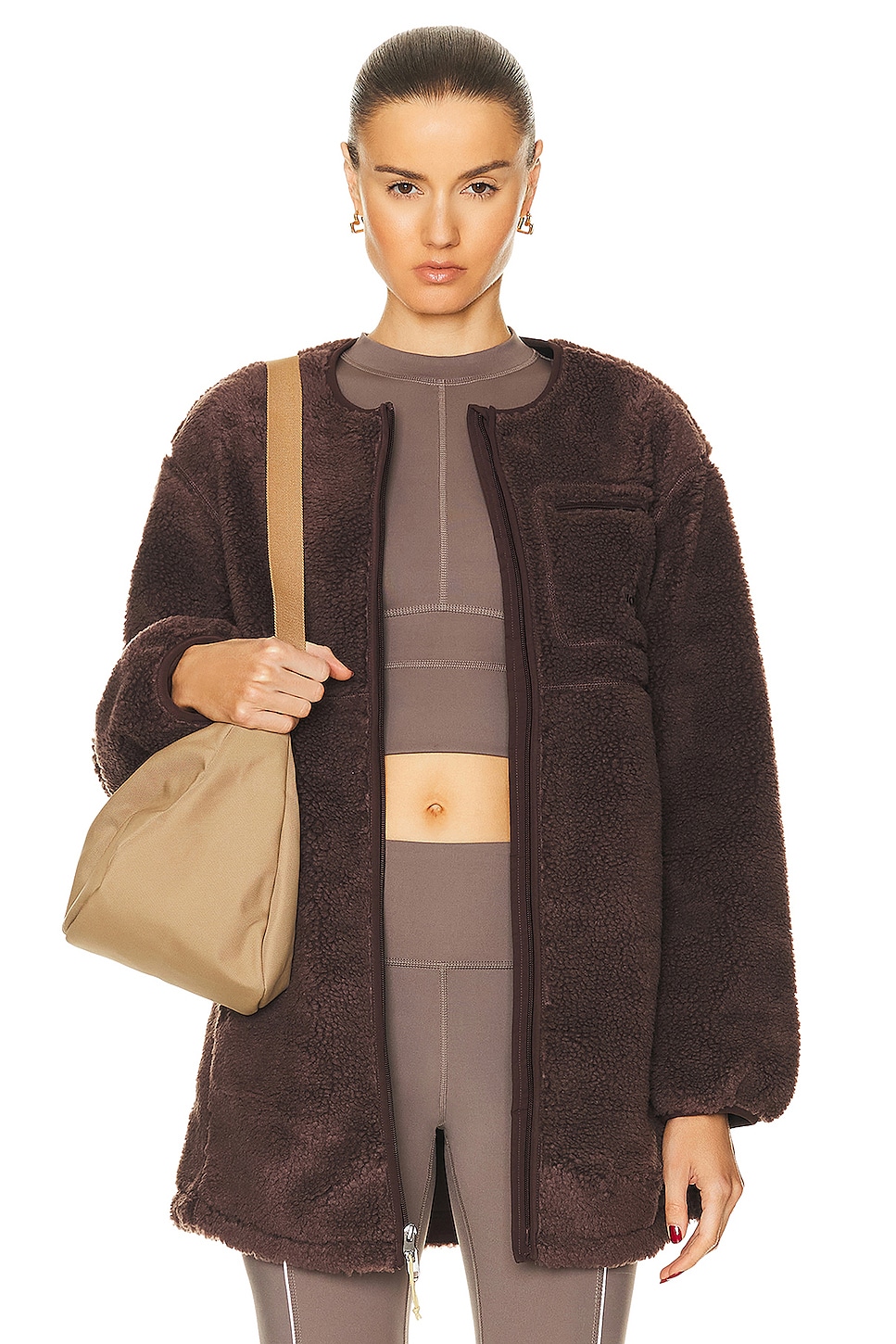 Image 1 of The North Face Extreme Pile Coat in Coal Brown