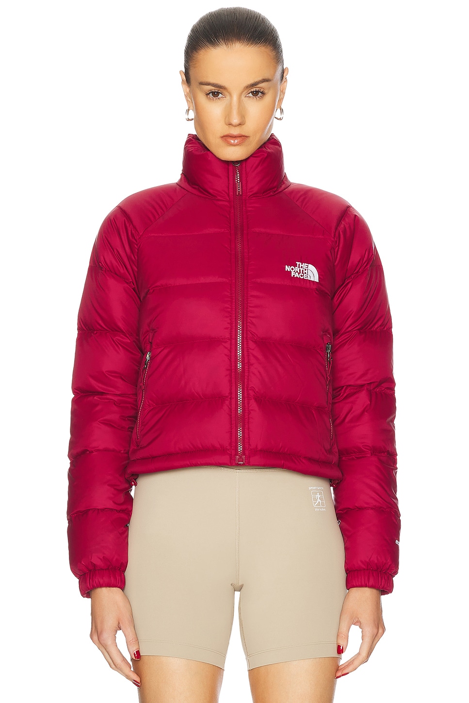 Shop The North Face Hydrenalite Down Short Jacket In Beetroot