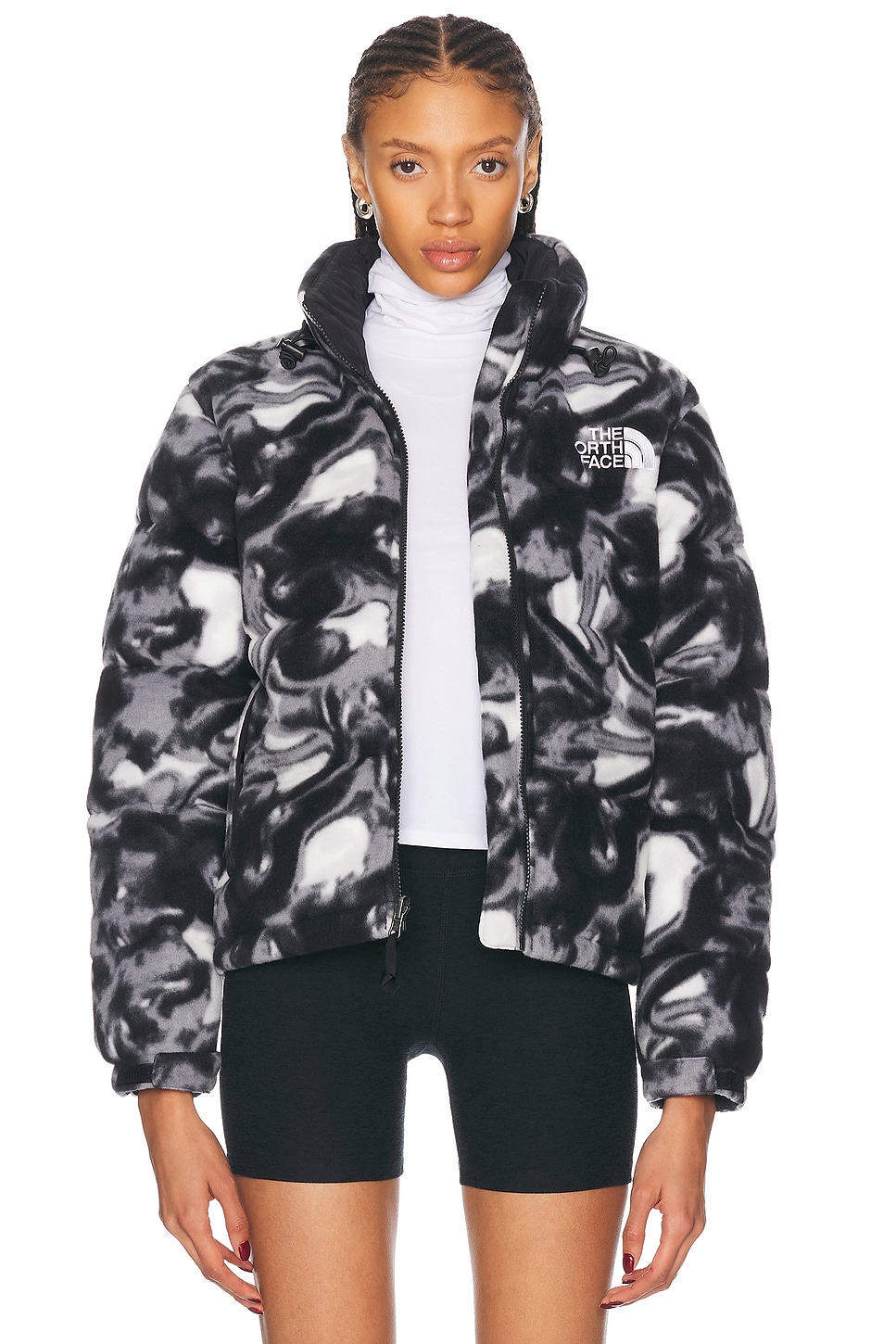 The North Face 2000 Polar Nuptse Jacket In Tnf Black Liquid Print