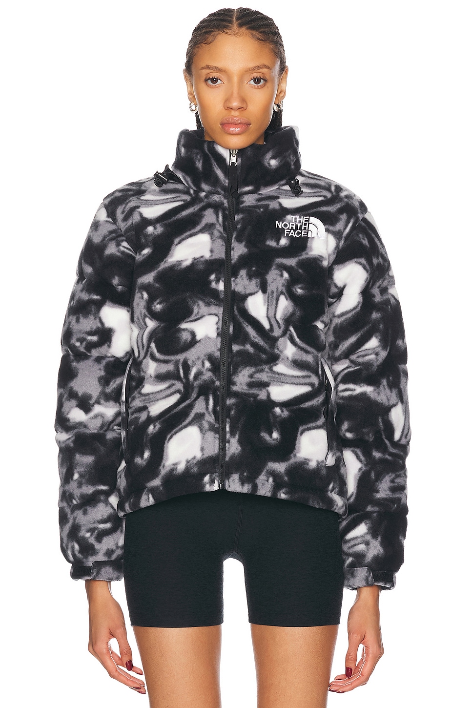 Shop The North Face 2000 Polar Nuptse Jacket In Tnf Black Liquid Print