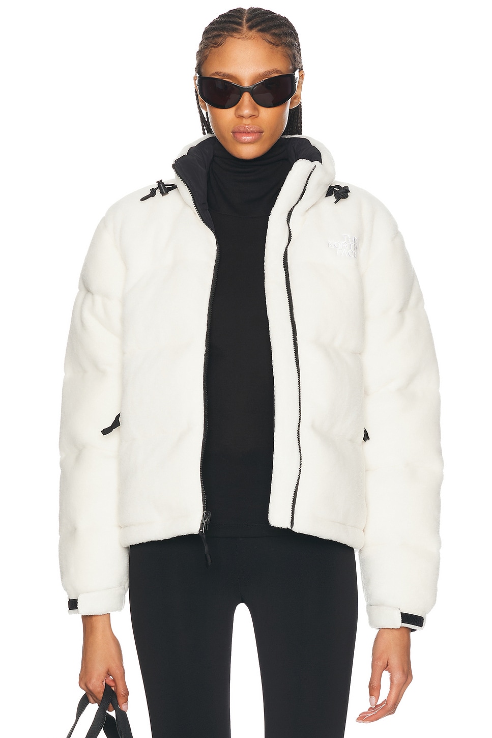 Image 1 of The North Face Polar Nuptse Reversible Jacket in White Dune