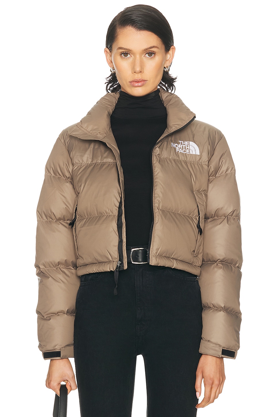 The North Face Nuptse Short Jacket In Brown