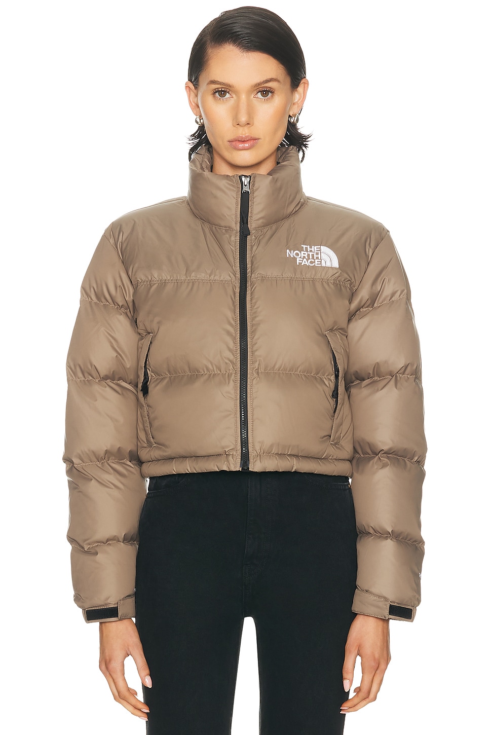 The North Face Nuptse Short Jacket In Brown
