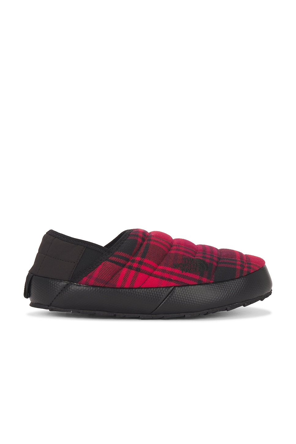 Shop The North Face Thermoball Traction Mule In Tnf Red Yarn Dye Plaid & Tnf Black