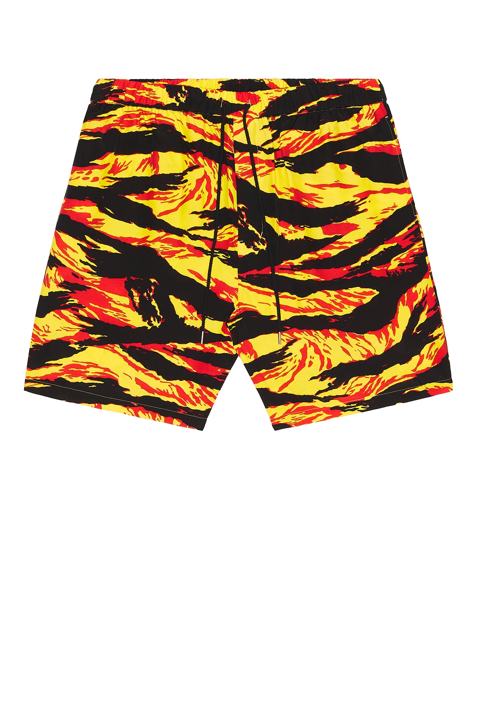TAKAHIROMIYASHITA The Soloist Tiger Camouflage Hawaiian Shorts in Yellow,Red