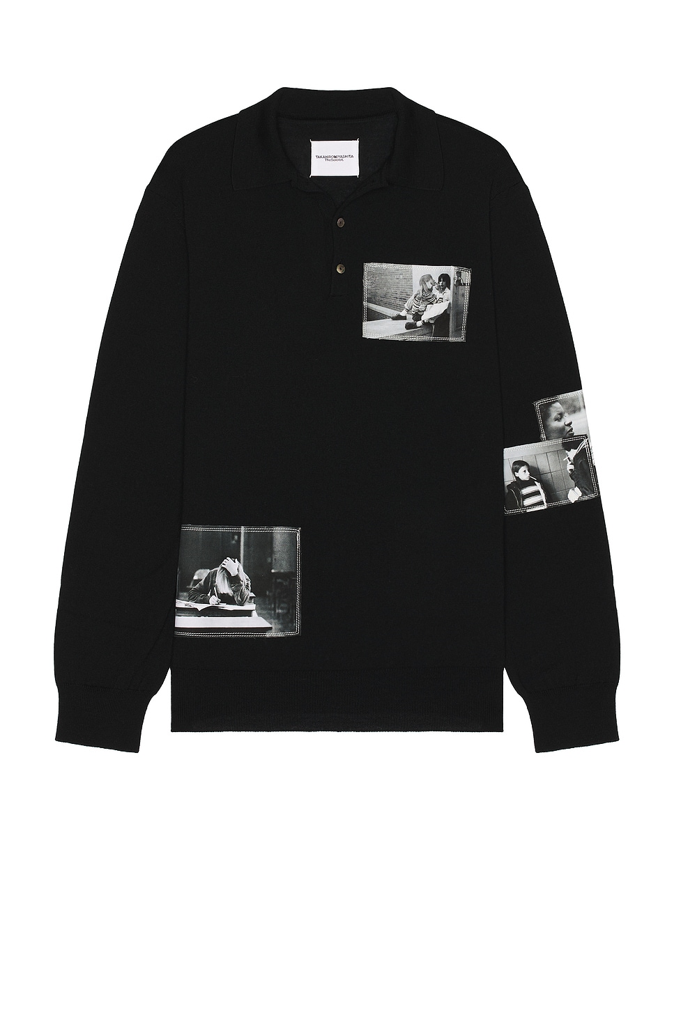 Image 1 of TAKAHIROMIYASHITA The Soloist Polo Collar Sweater in Black