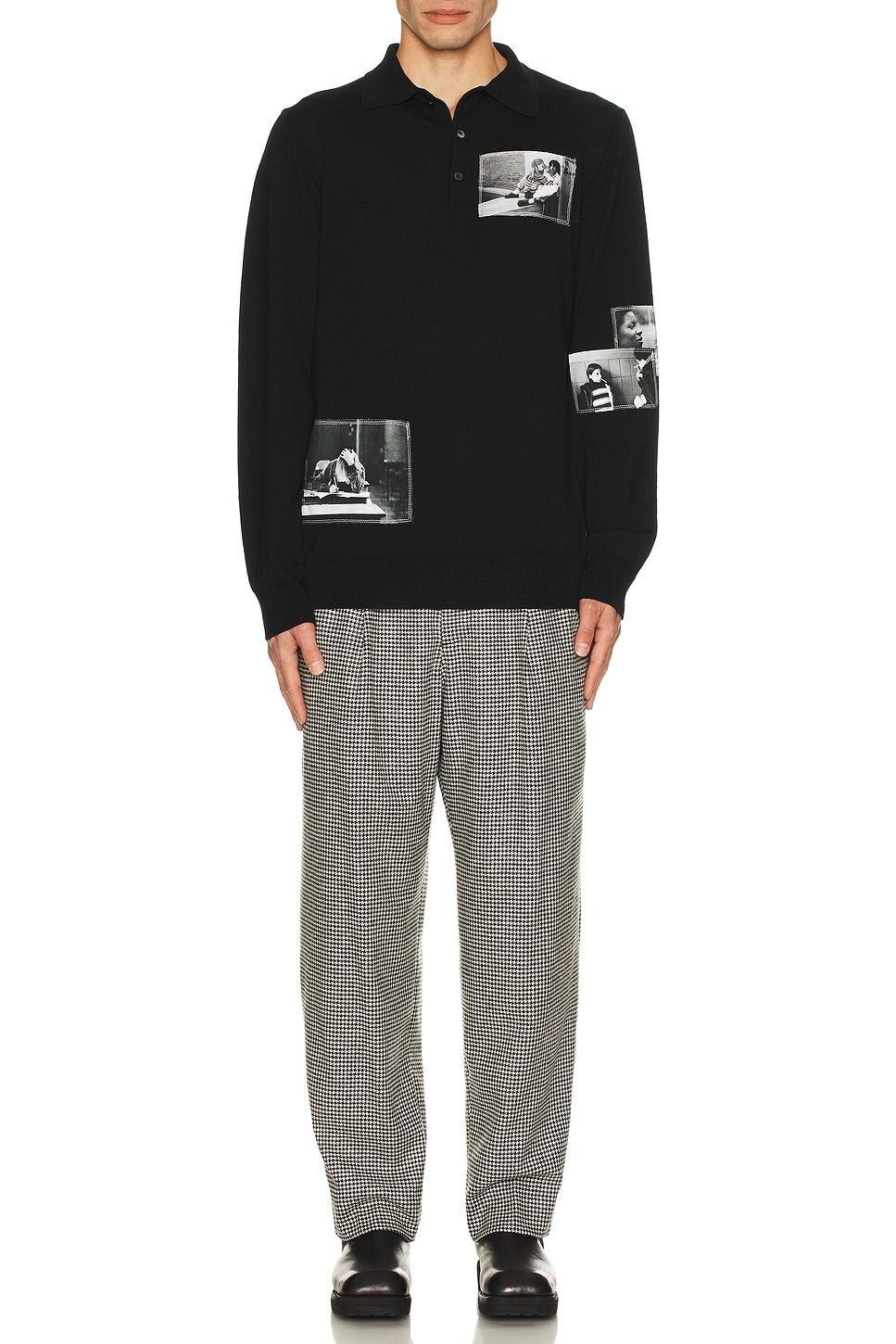 Image 1 of TAKAHIROMIYASHITA The Soloist Two Tuck Front Pant in Houndstooth