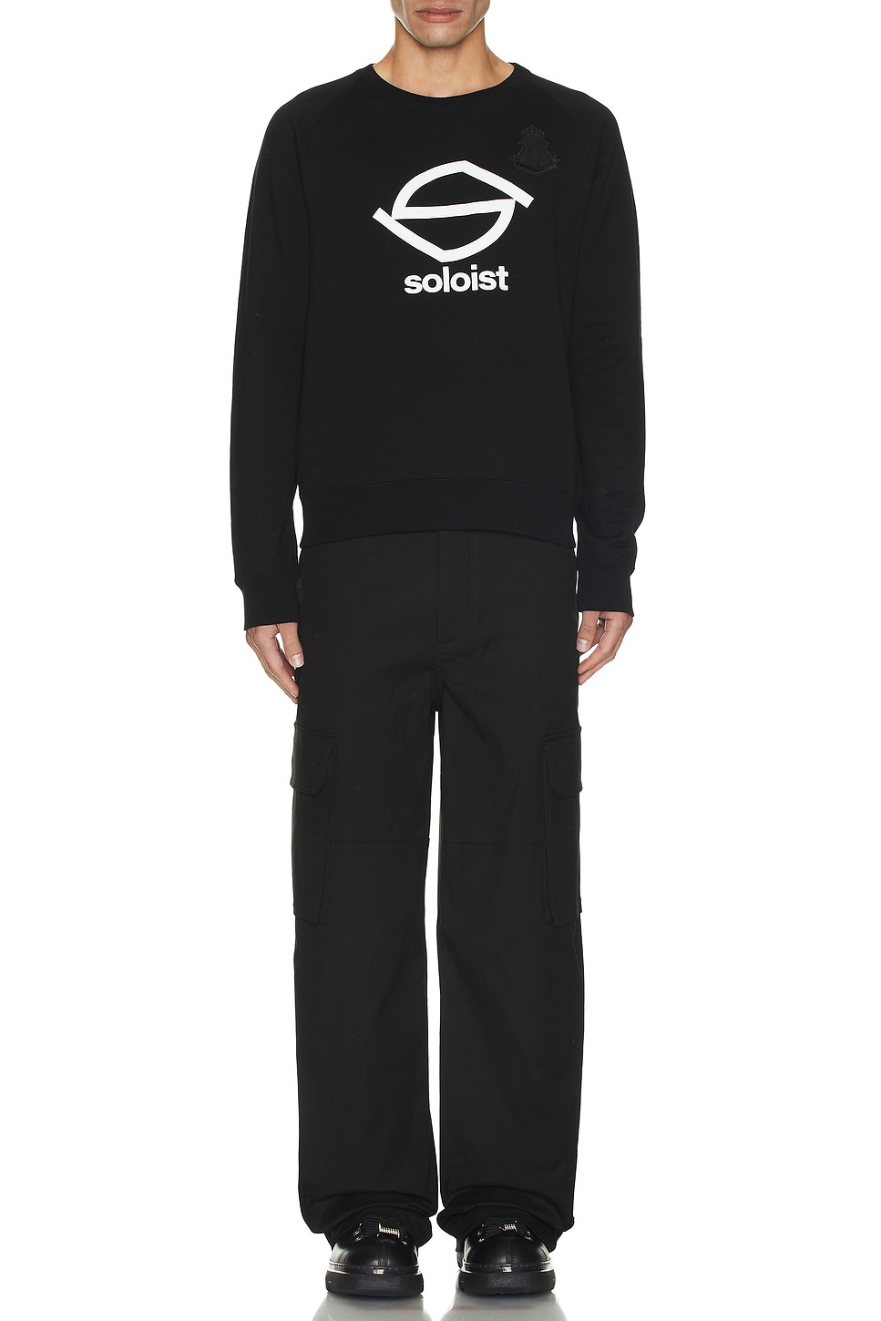 Image 1 of TAKAHIROMIYASHITA The Soloist S Logo And Bone Emblem Long Sleeve Sweatshirt in Black