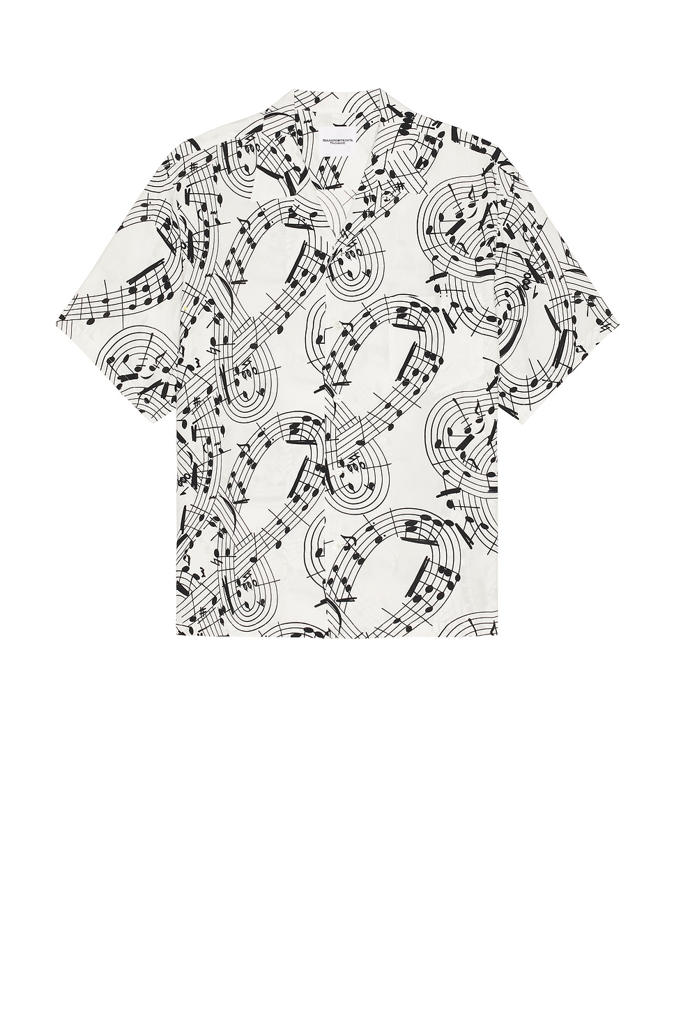 TAKAHIROMIYASHITA The Soloist Music Note Hawaiian Shirt in White