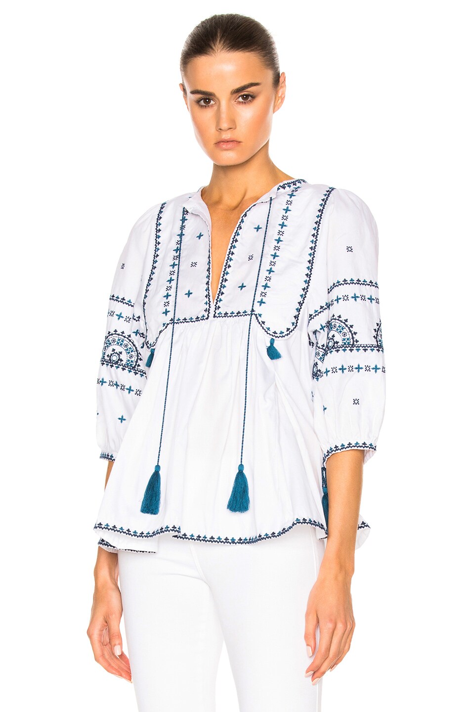 Image 1 of Talitha Indian Peasant Top in Blue
