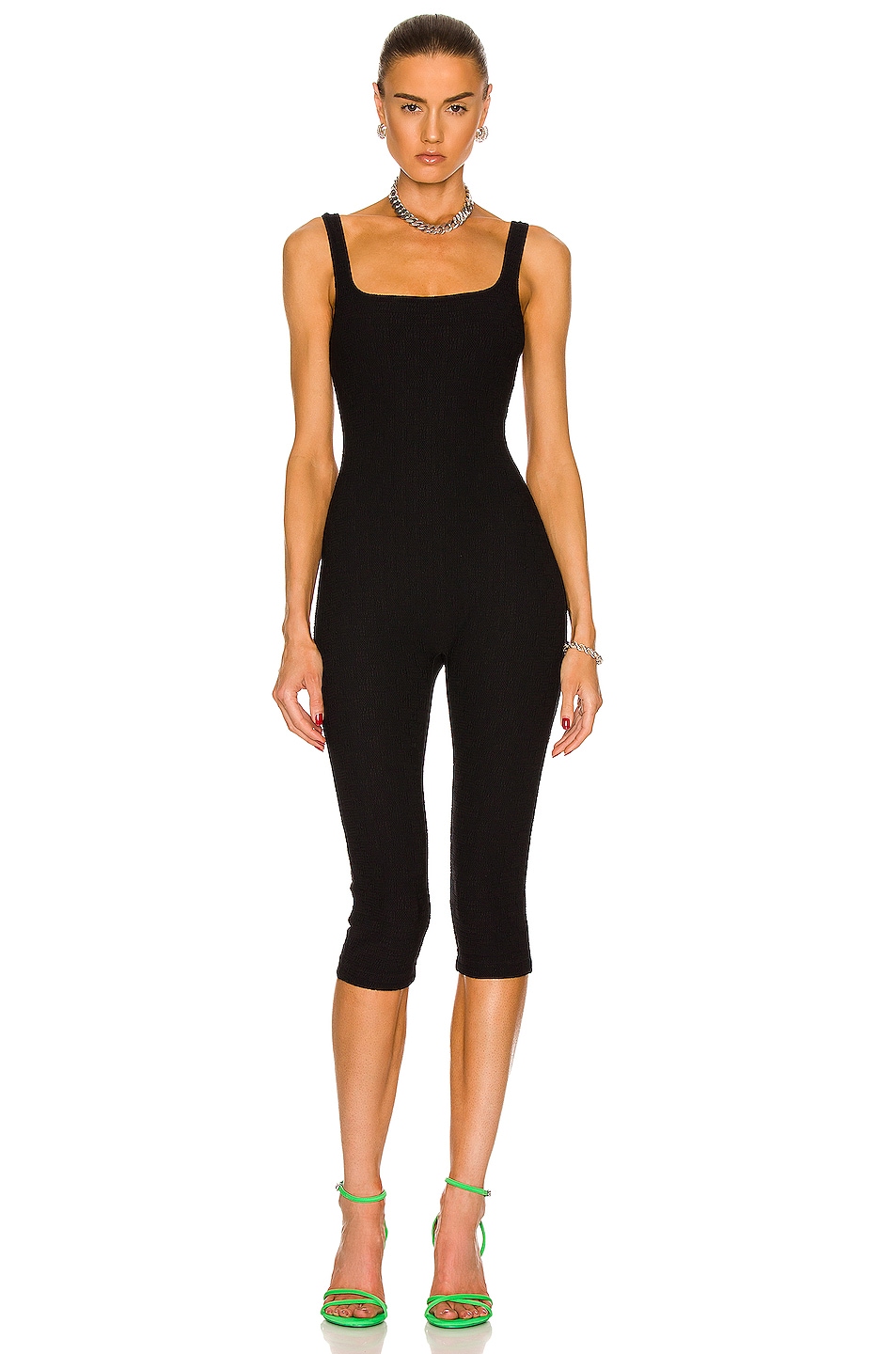 Alexander Wang Square Neck Catsuit in Black | FWRD