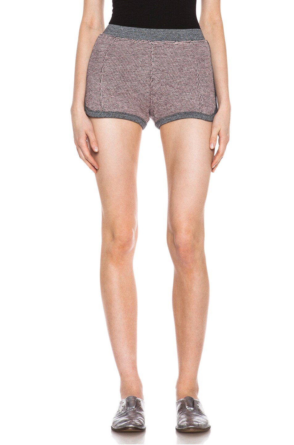 Image 1 of Alexander Wang Rainbow French Terry Shorts in Watermelon