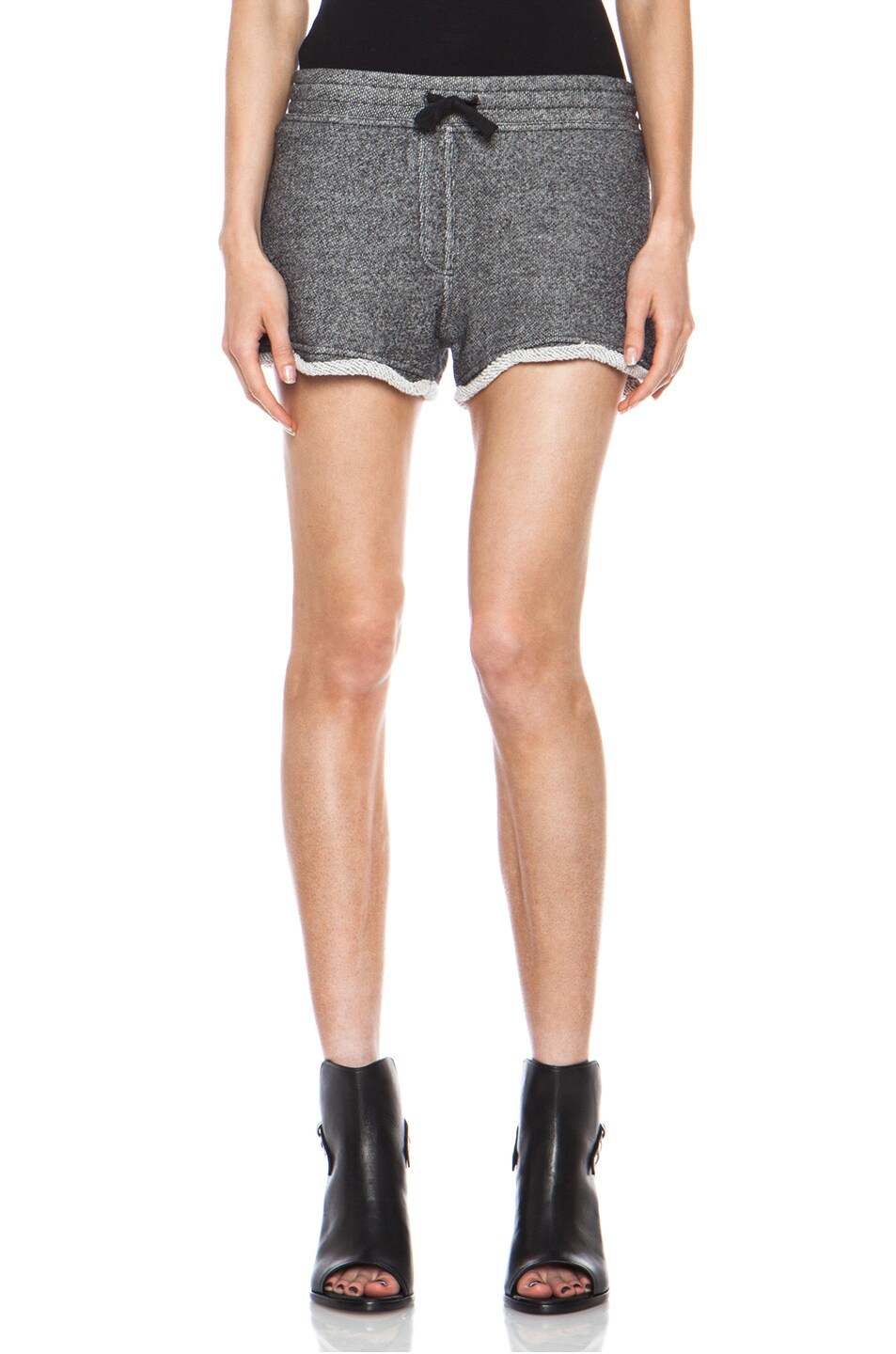 Image 1 of Alexander Wang French Terry Shorts in Black & Bone