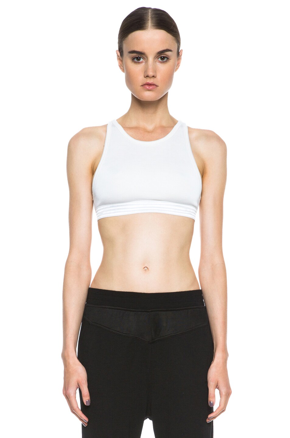 Image 1 of Alexander Wang Jersey Sports Bra in Ivory