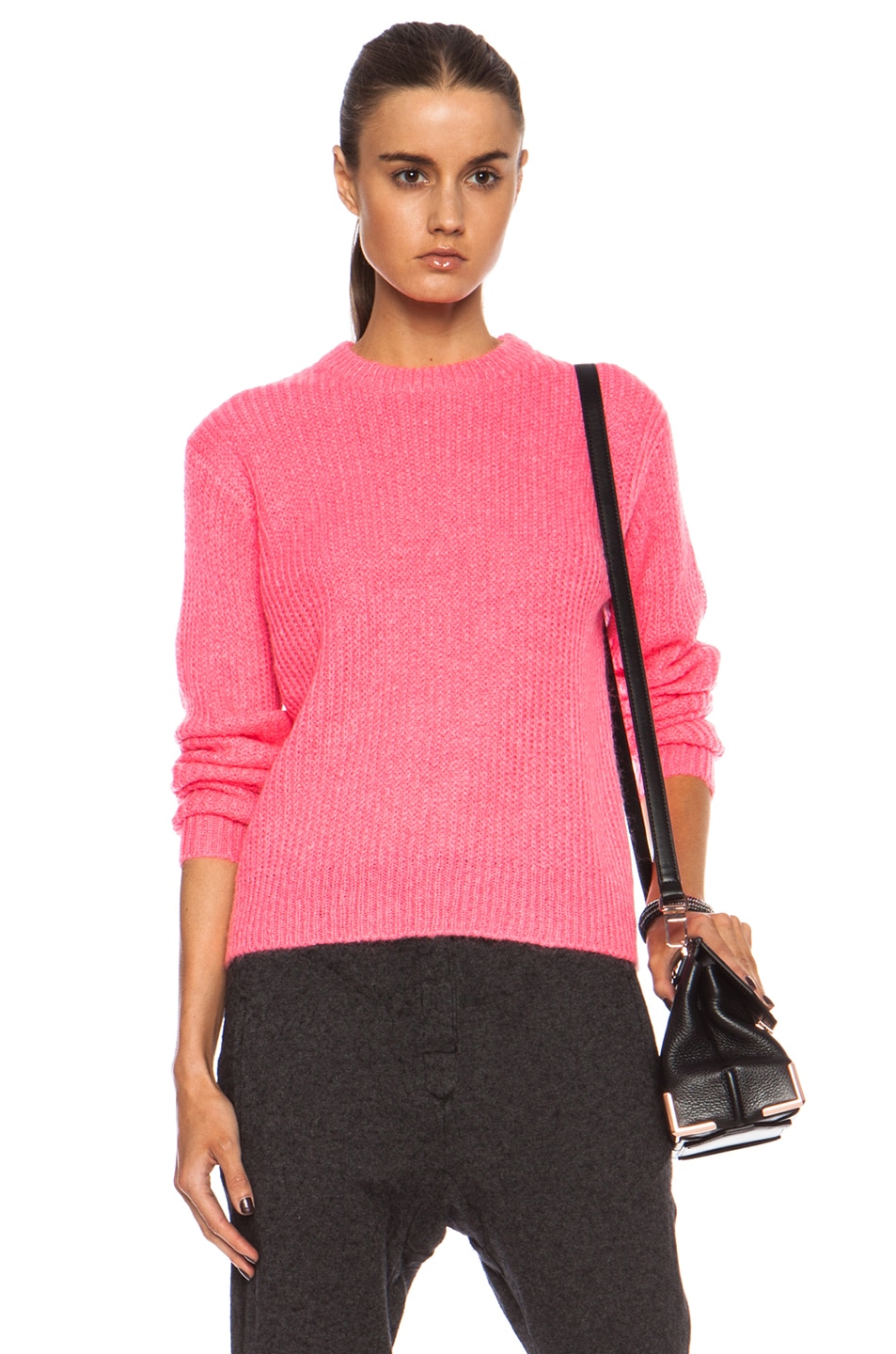 Image 1 of Alexander Wang Mohair-Blend Knit Pullover in Rave