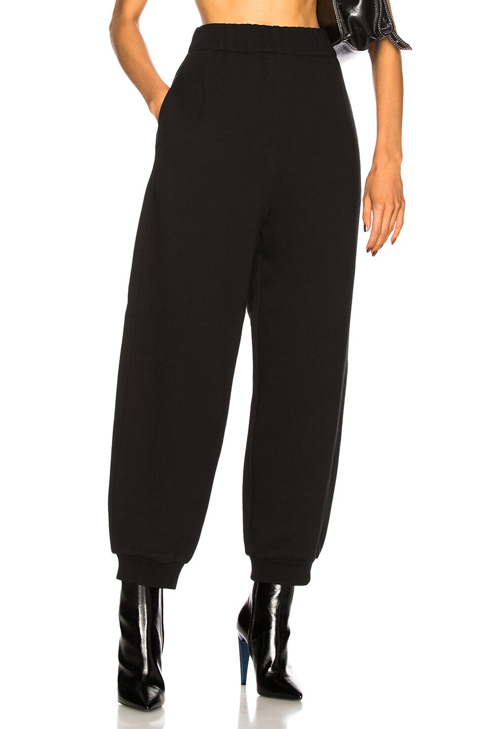 Image 1 of Alexander Wang Fleece High Waisted Sweatpants in Black