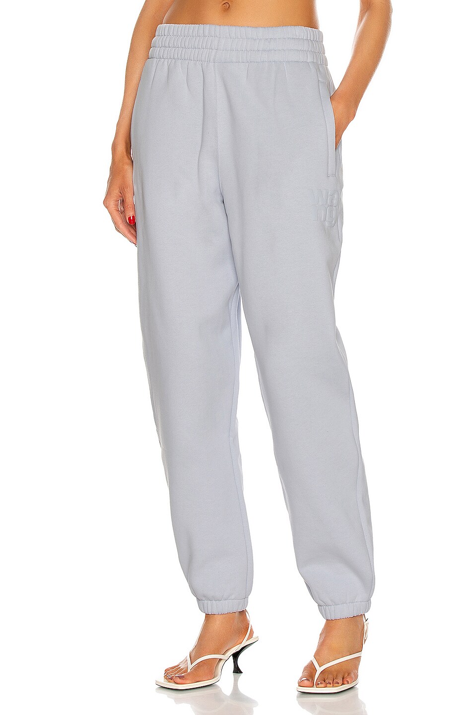 Image 1 of Alexander Wang Foundation Puff Paint Logo Sweatpant in Xenon Blue