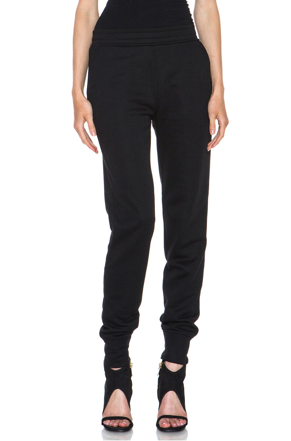 Image 1 of Alexander Wang Poly Rayon Fleece Sweatpants in Black