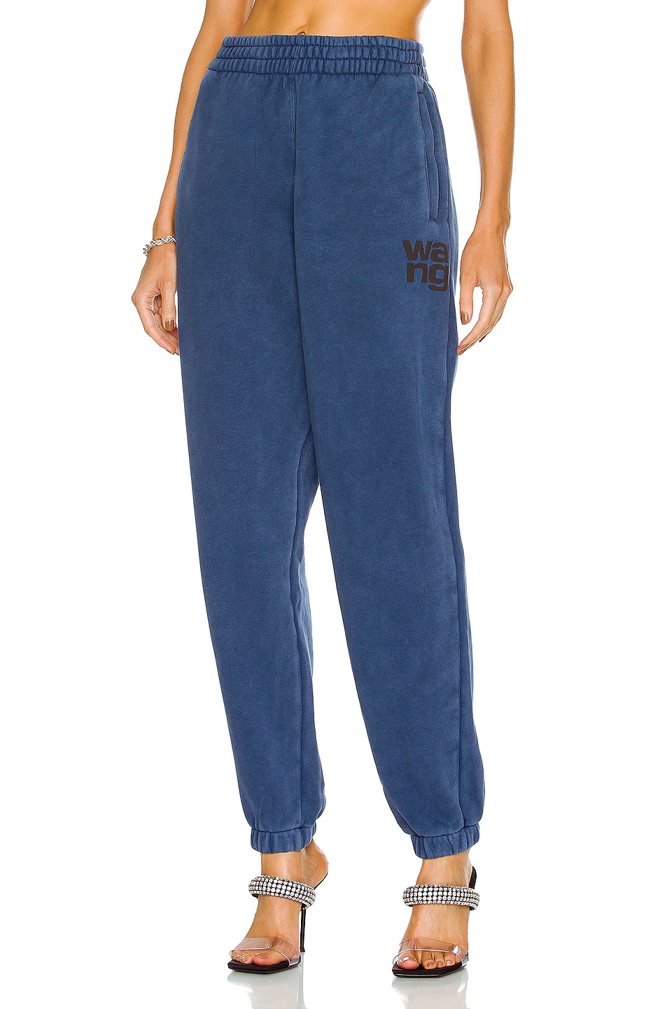 Image 1 of Alexander Wang Structured Puff Paint Logo Sweatpant in Estate Blue