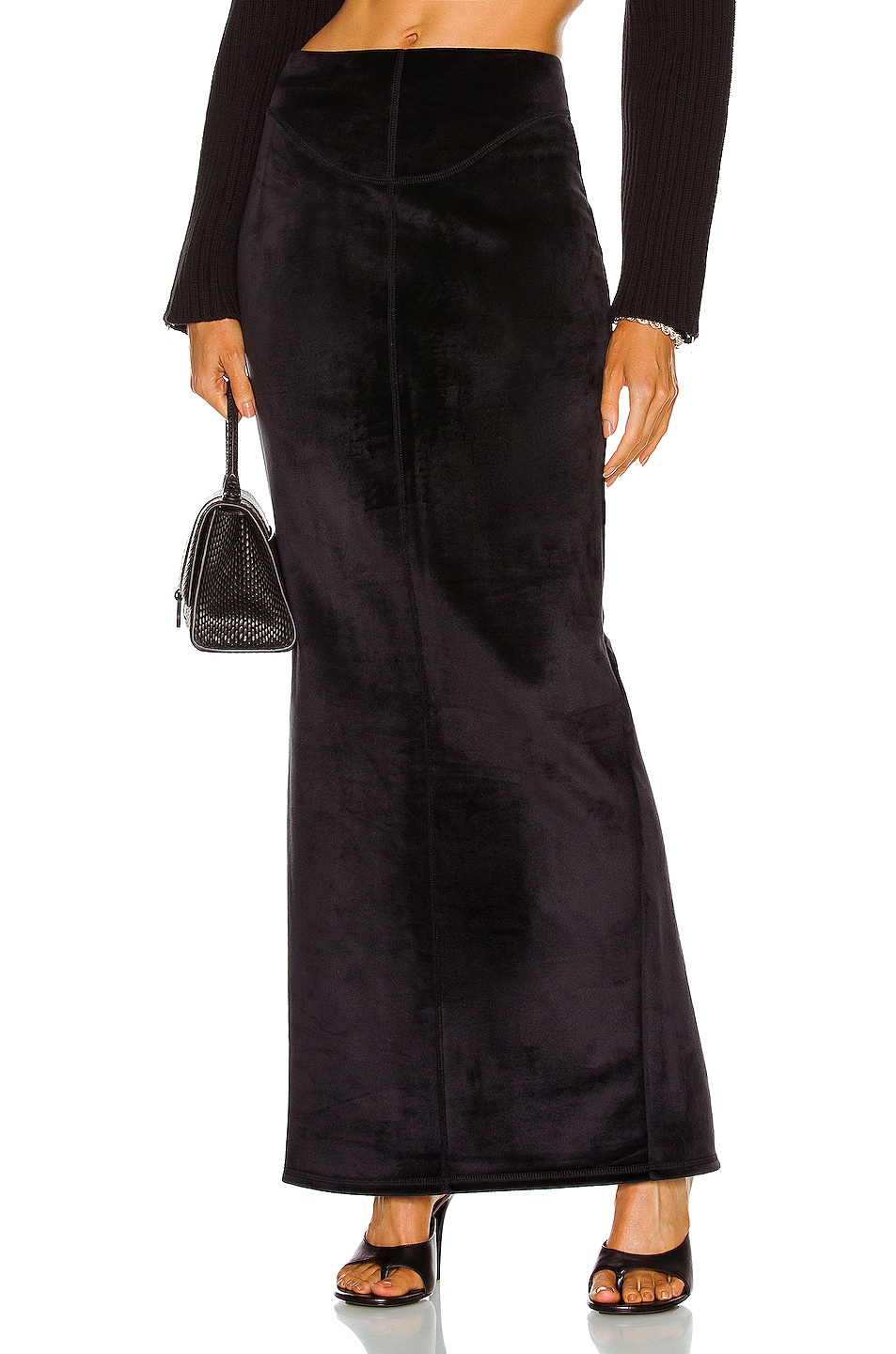 Image 1 of Alexander Wang Fitted Sculpted Maxi Skirt in Black