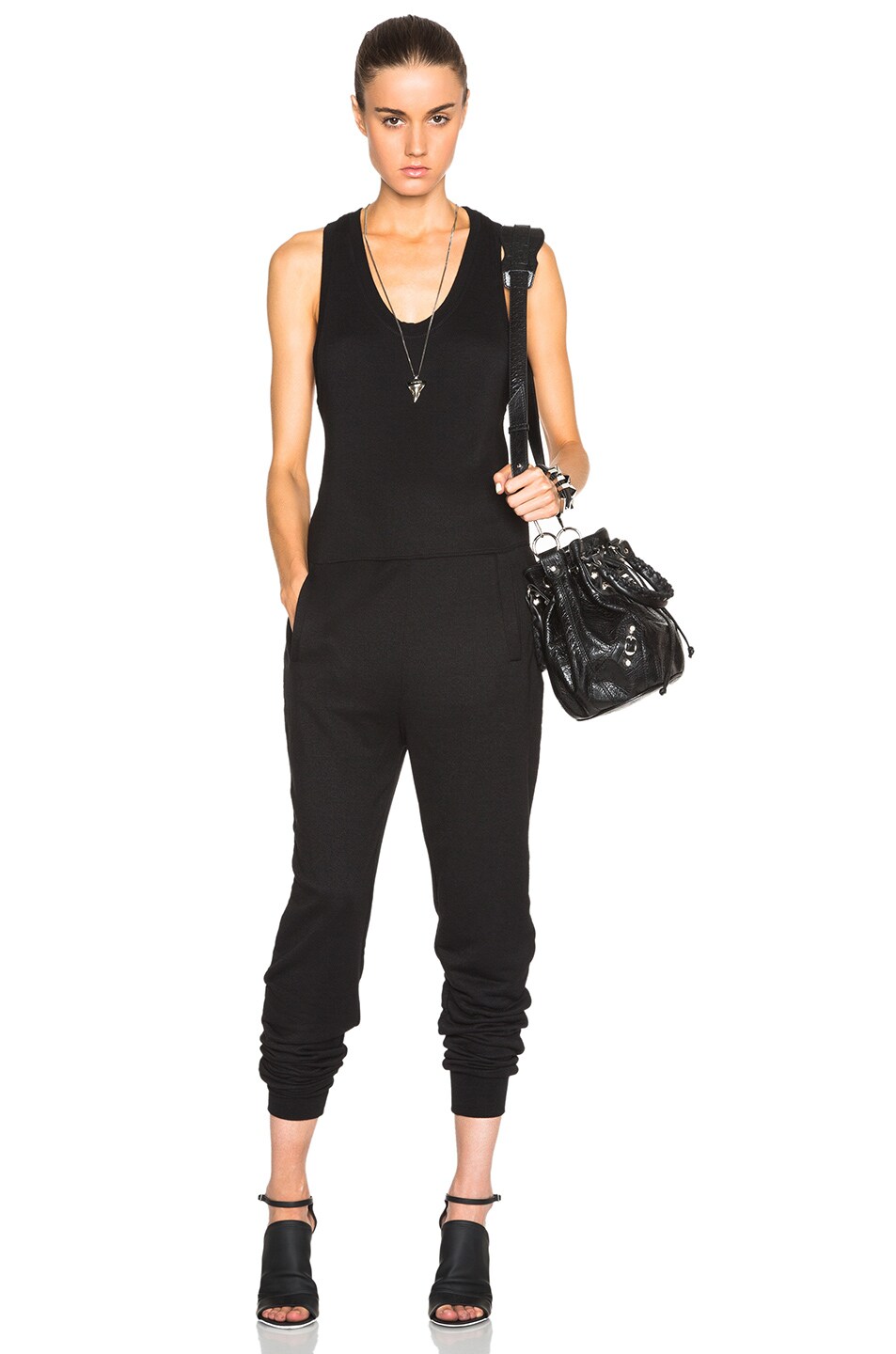 Image 1 of Alexander Wang French Terry Jumpsuit in Black