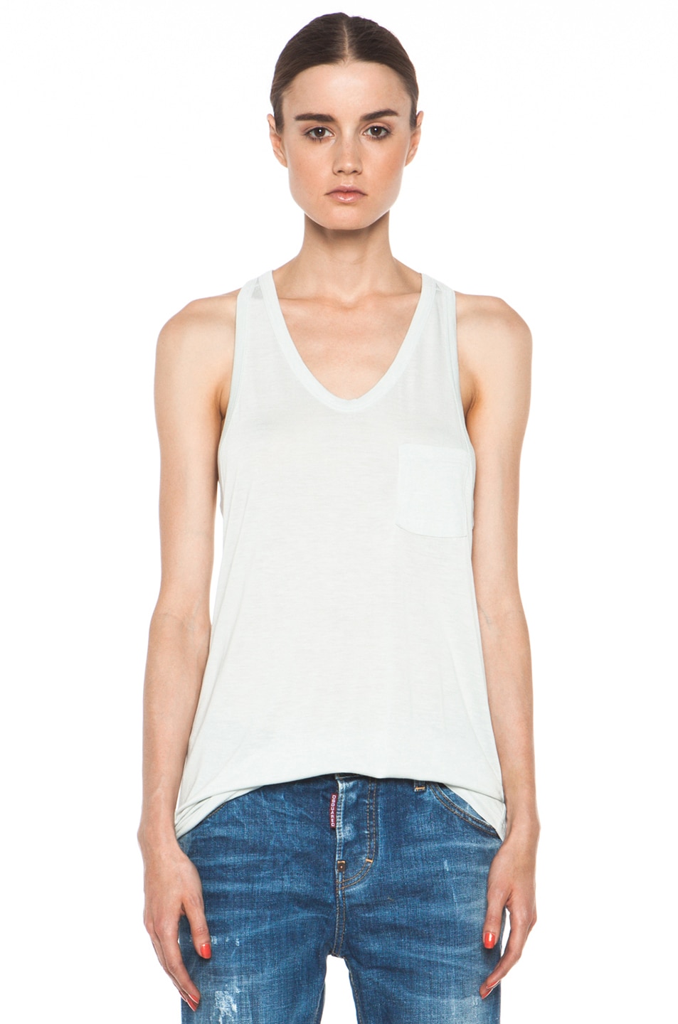 Image 1 of Alexander Wang Classic Tank with Pocket in Plaster