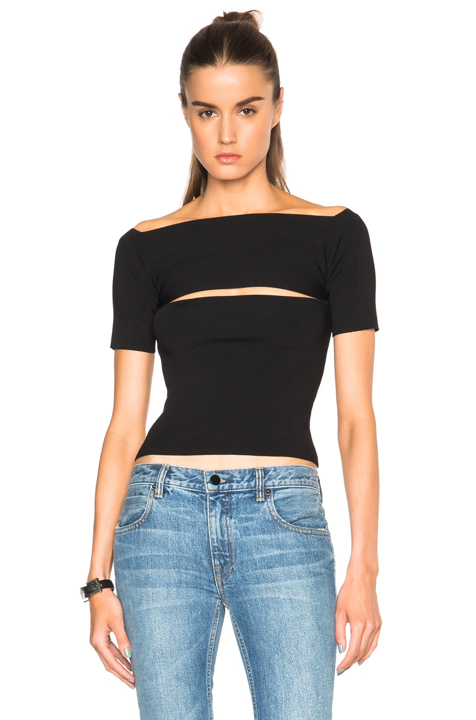 Image 1 of Alexander Wang Needle Knit Top in Black