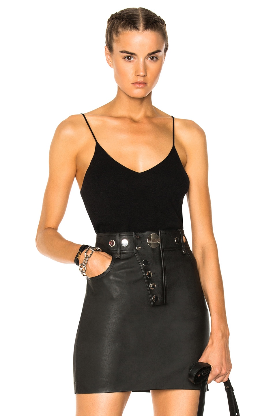 Image 1 of Alexander Wang V Neck Camisole Top in Black
