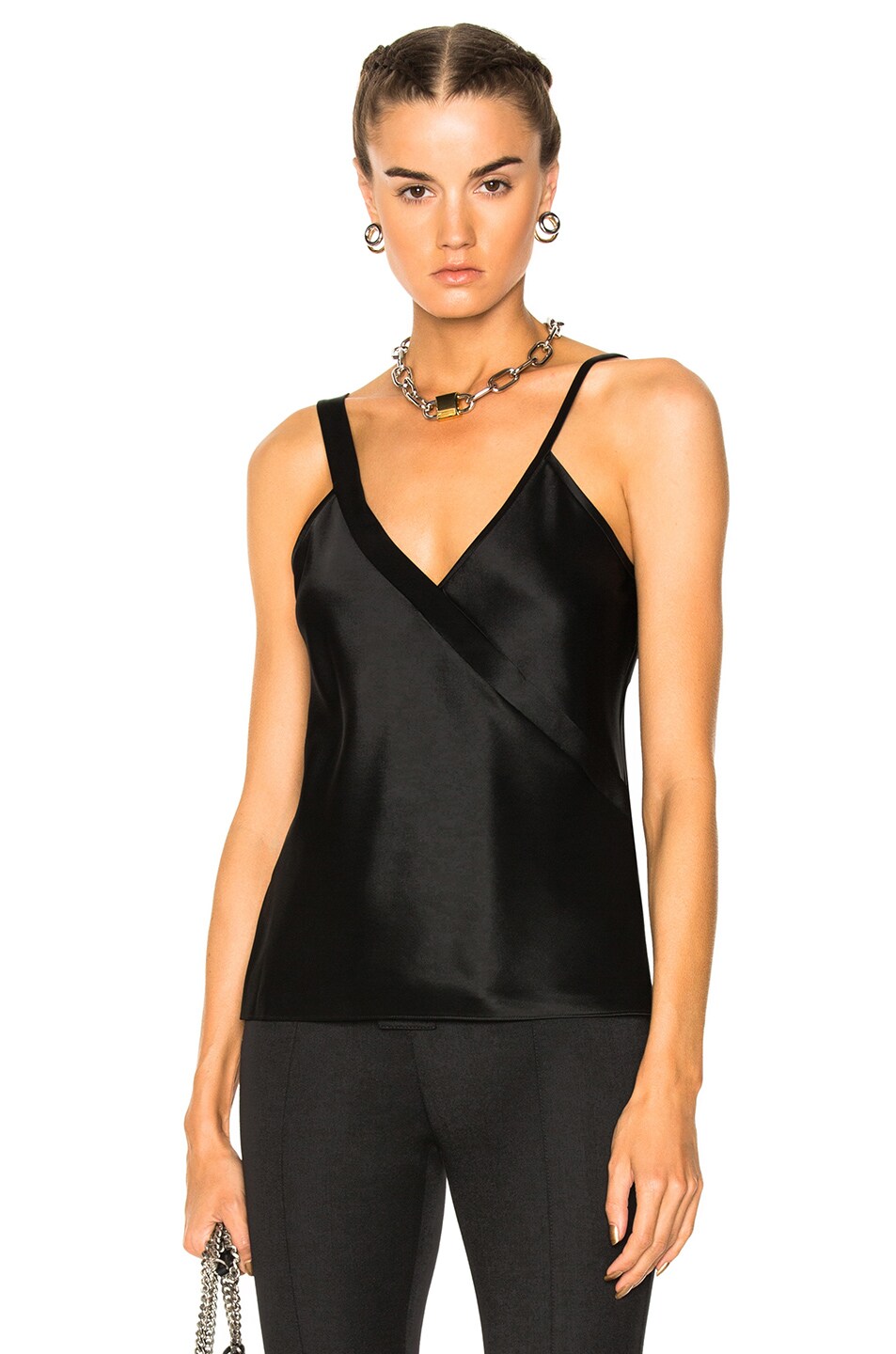 Image 1 of Alexander Wang Wrap Front Tank Top in Black