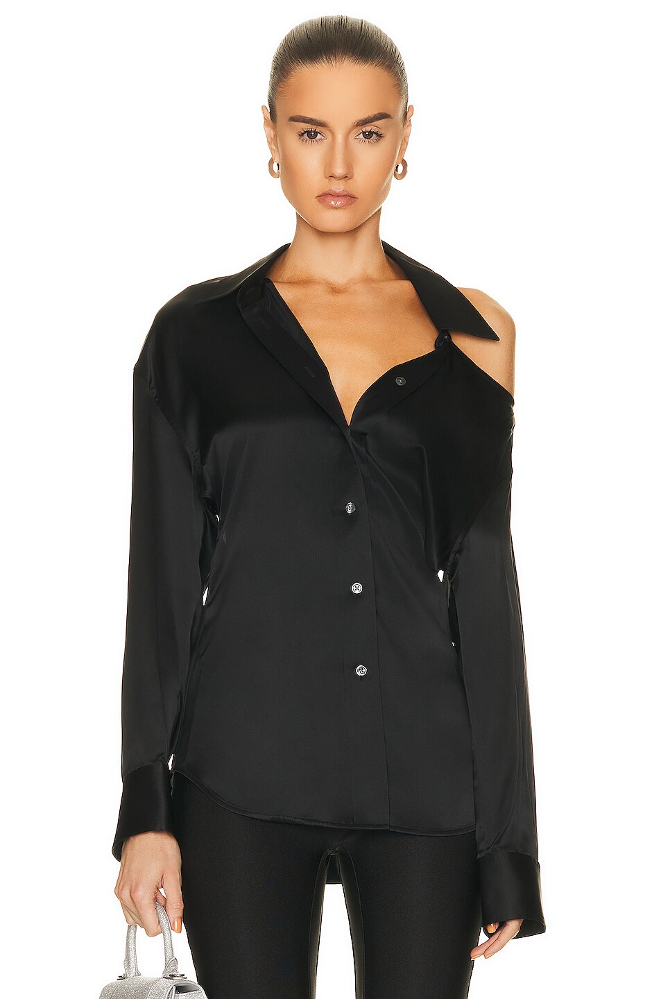 Image 1 of Alexander Wang Shirt with Open Back Neckline in Black