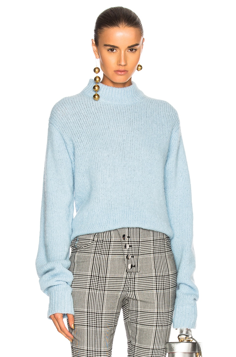 Image 1 of Tibi Cozette Pullover Sweater in Baby Blue