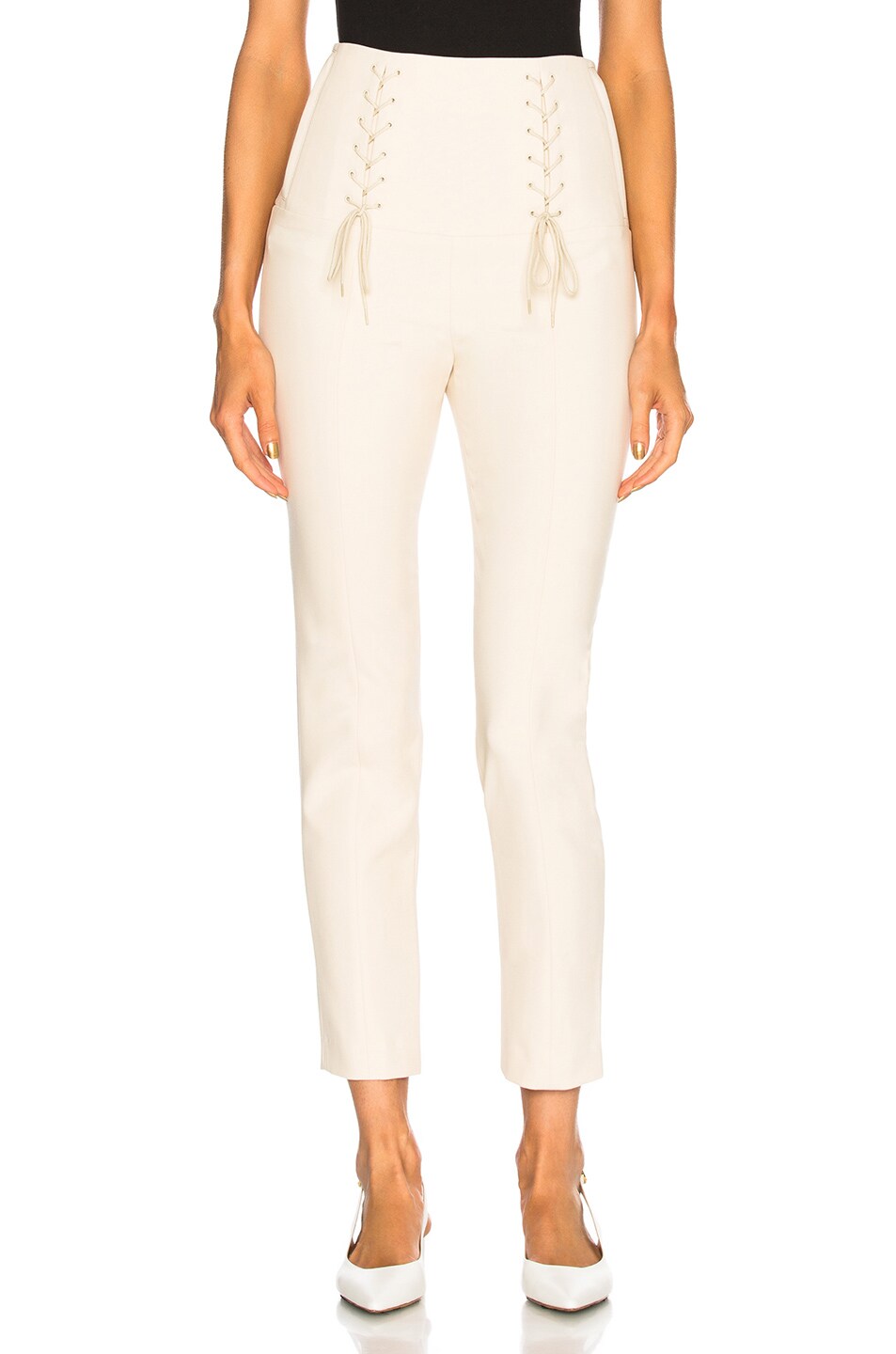 Image 1 of Tibi Anson Tie Pant in Oatmeal