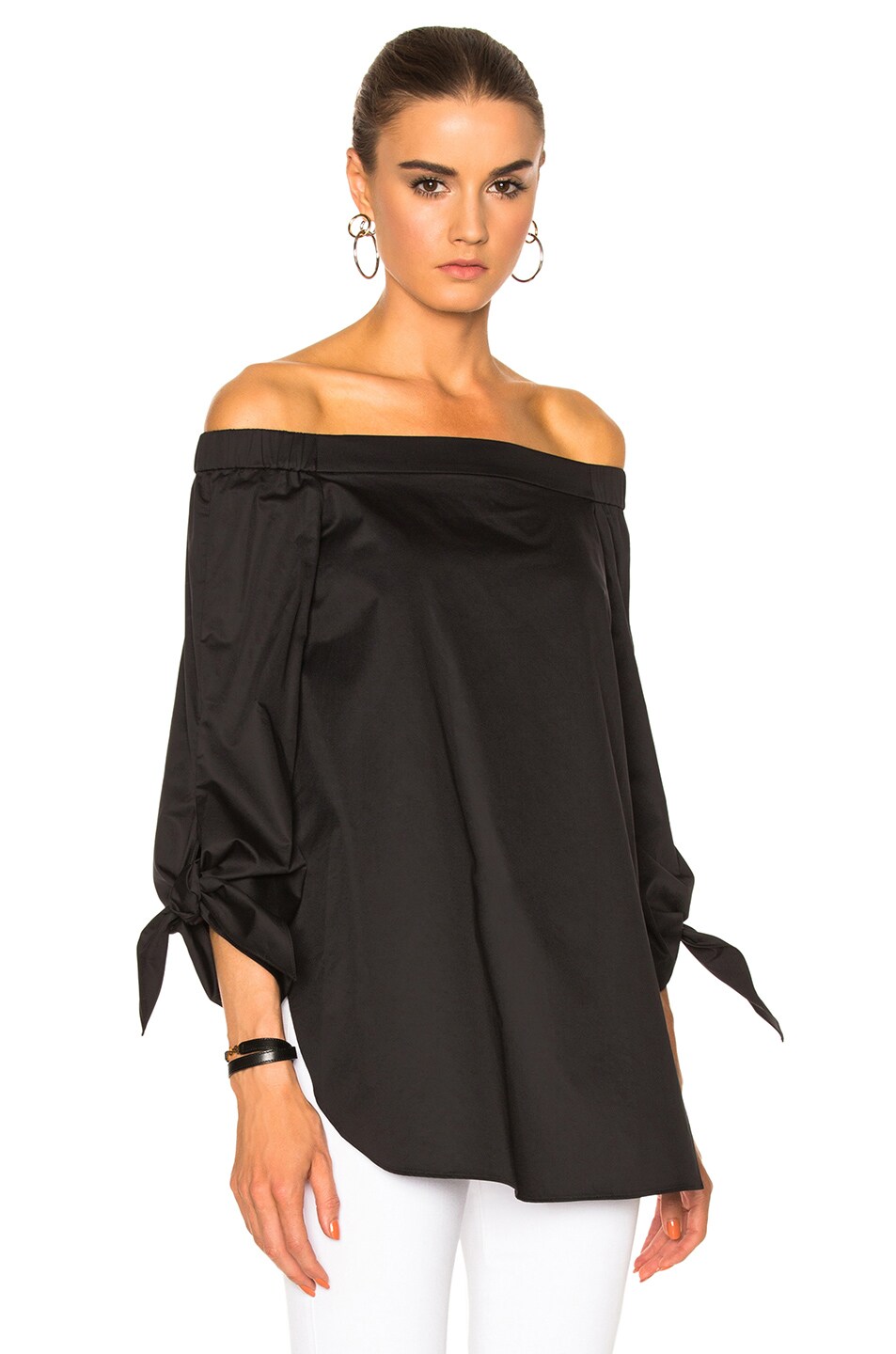 Image 1 of Tibi Off The Shoulder Tunic in Black