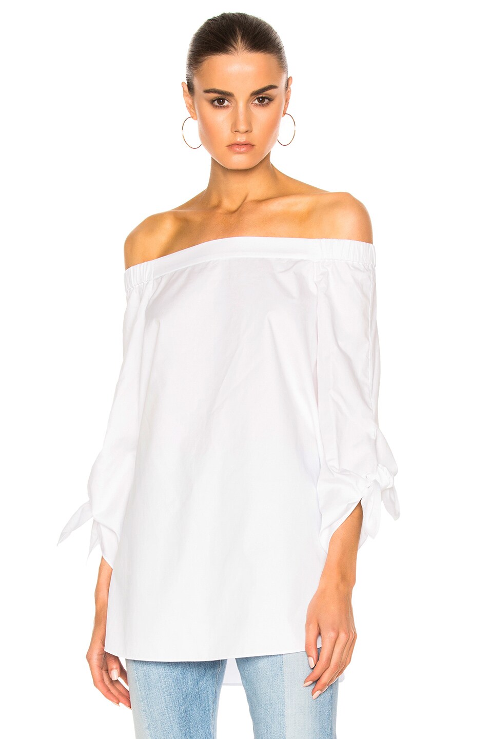 Image 1 of Tibi Off The Shoulder Tunic in White