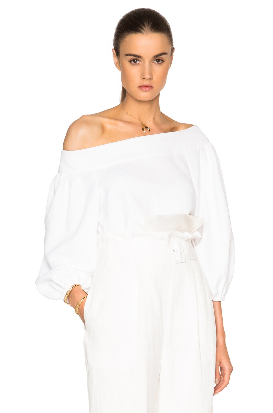 Image 1 of Tibi Off Shoulder Top in White