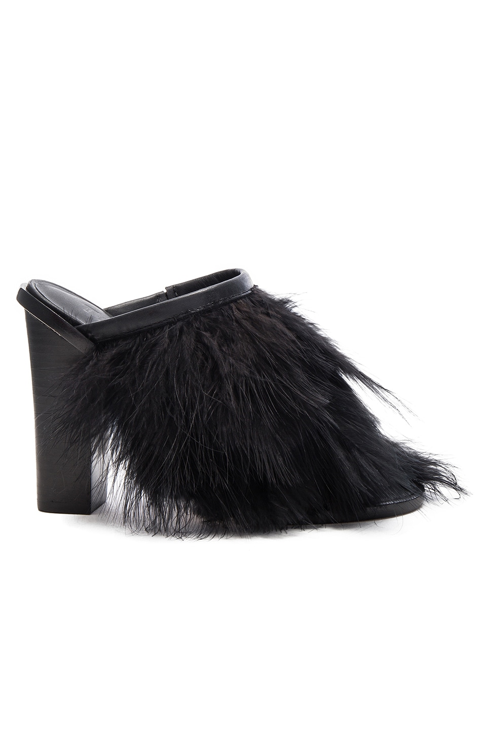 Image 1 of Tibi Bee Feather Mules in Black