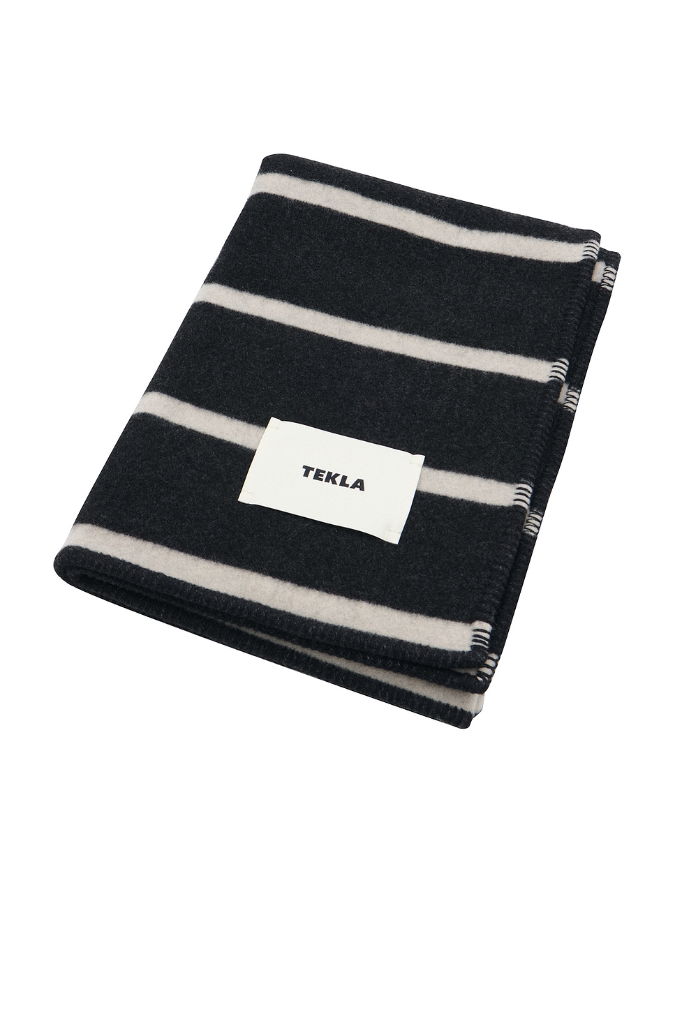 Tekla Lambswool Blanket In Starling Stripes