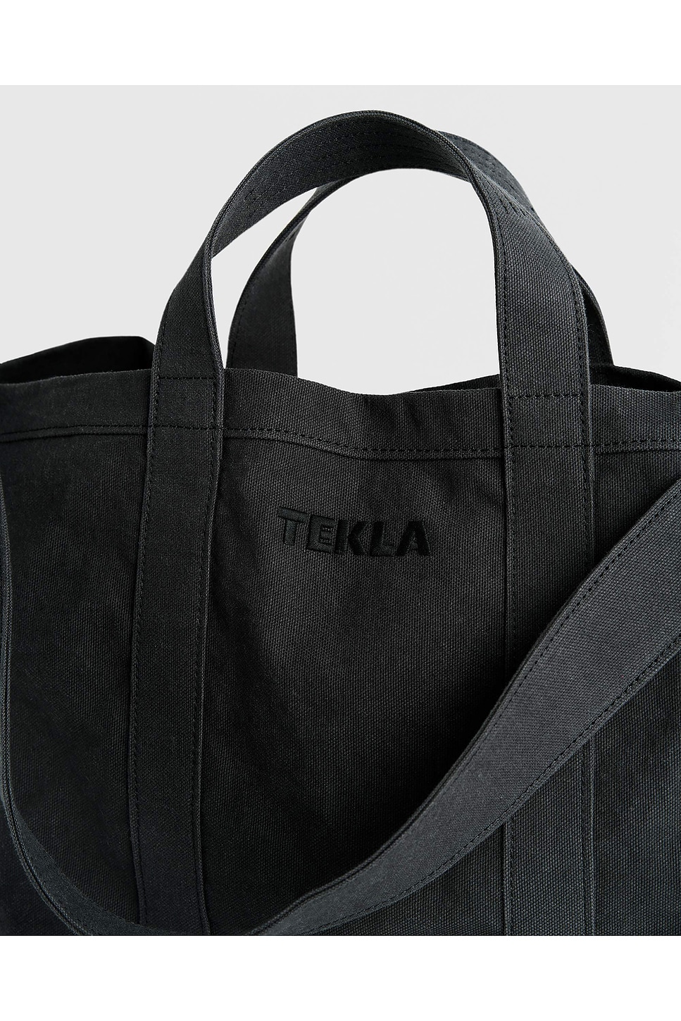 Tekla Logo-embroidered Beach Bag In Black Sand