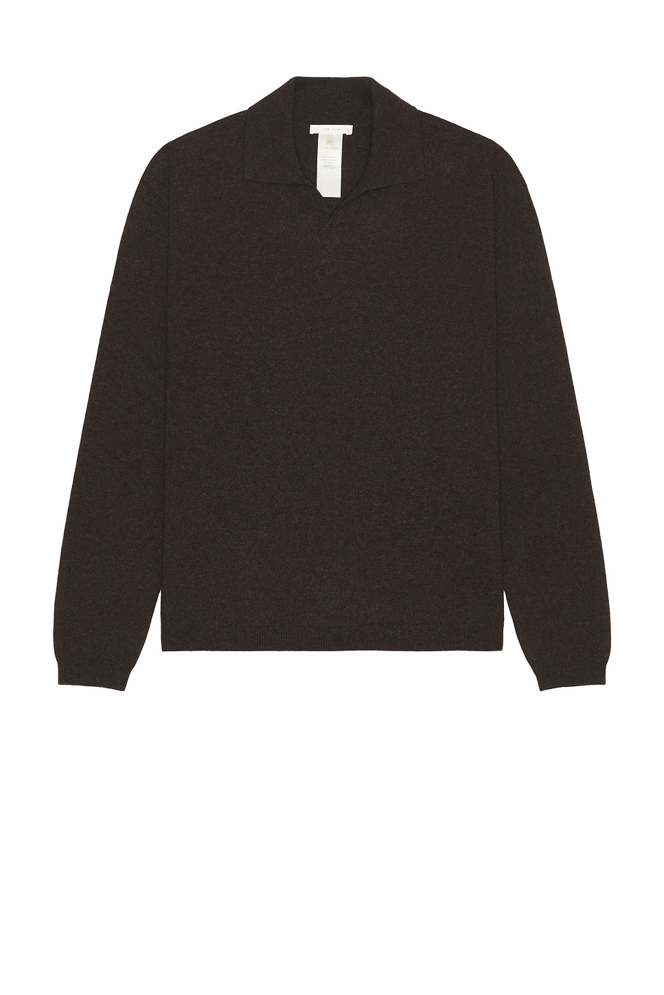 Image 1 of The Row Franz Polo Sweater in Brown Melange