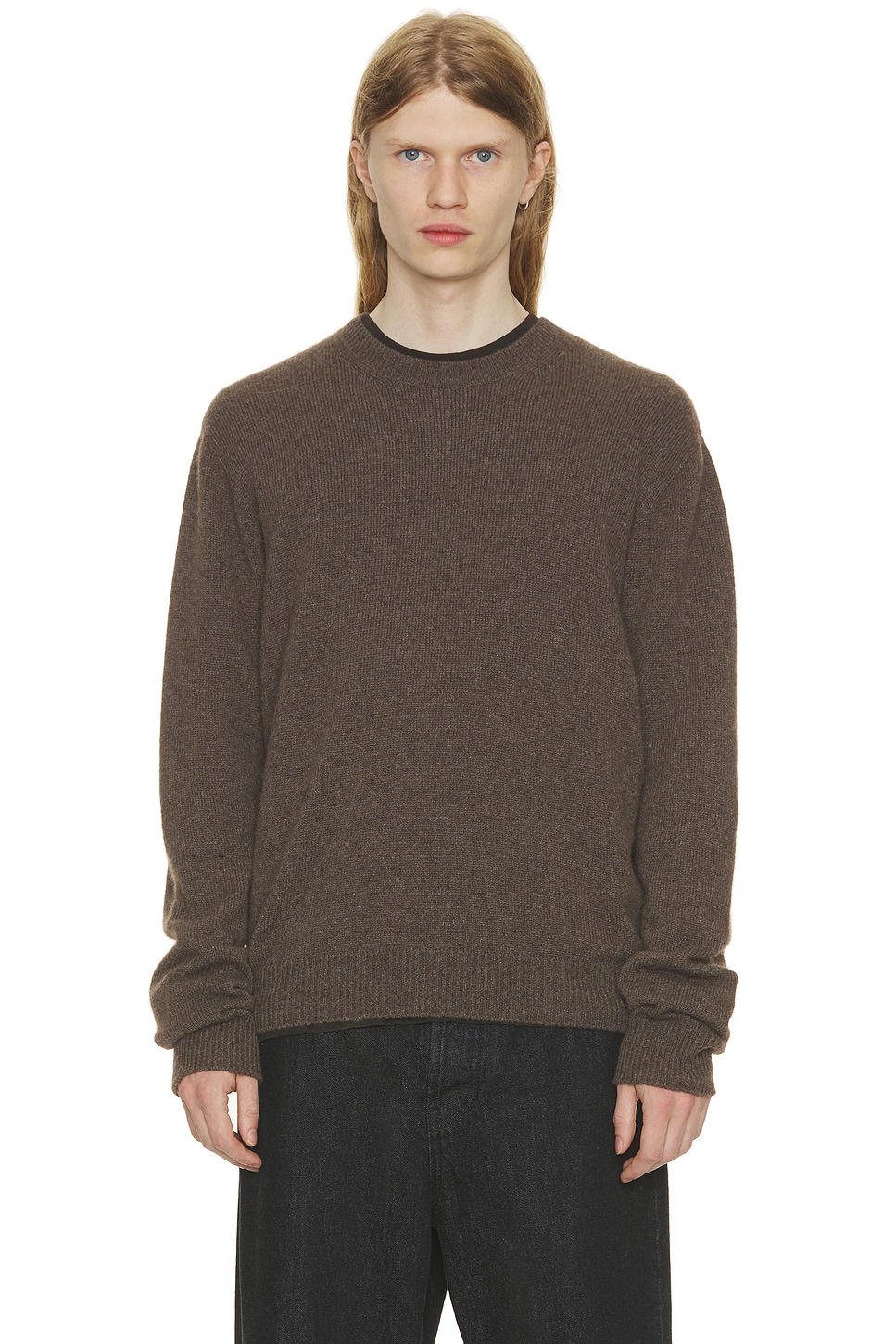 The Row Crew-neck Long-sleeves Sweater In Brown