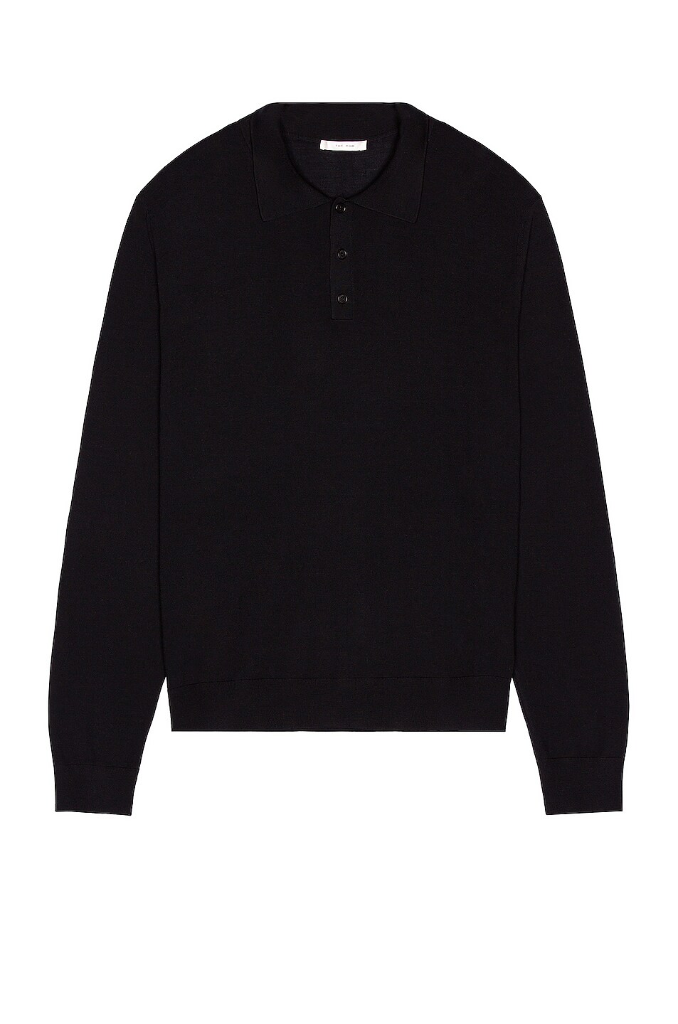 Image 1 of The Row Diego Long Sleeve Polo in Black