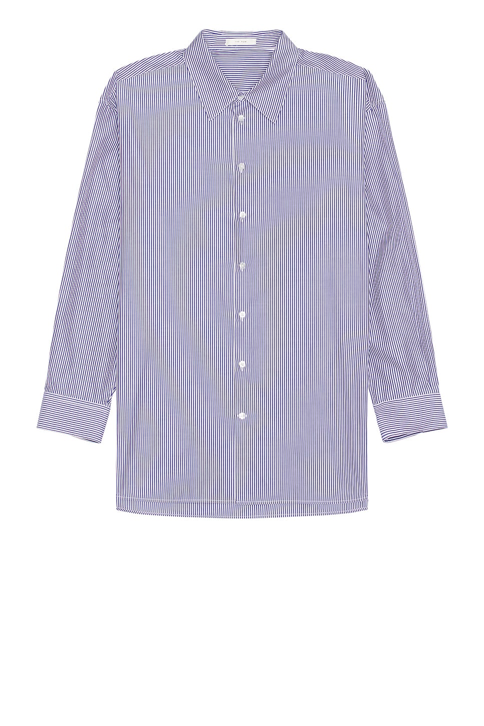 Image 1 of The Row Lukre Shirt in White & Blue