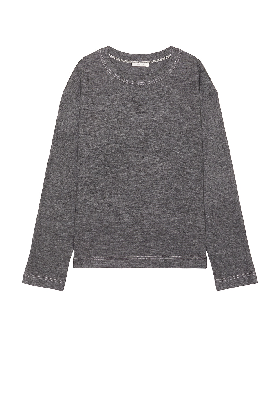 Image 1 of The Row Angelo T-Shirt in Medium Grey Melange & Off White