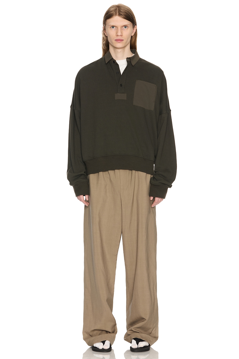 Image 1 of The Row Dende Long Sleeve Shirt in Warm Sepia