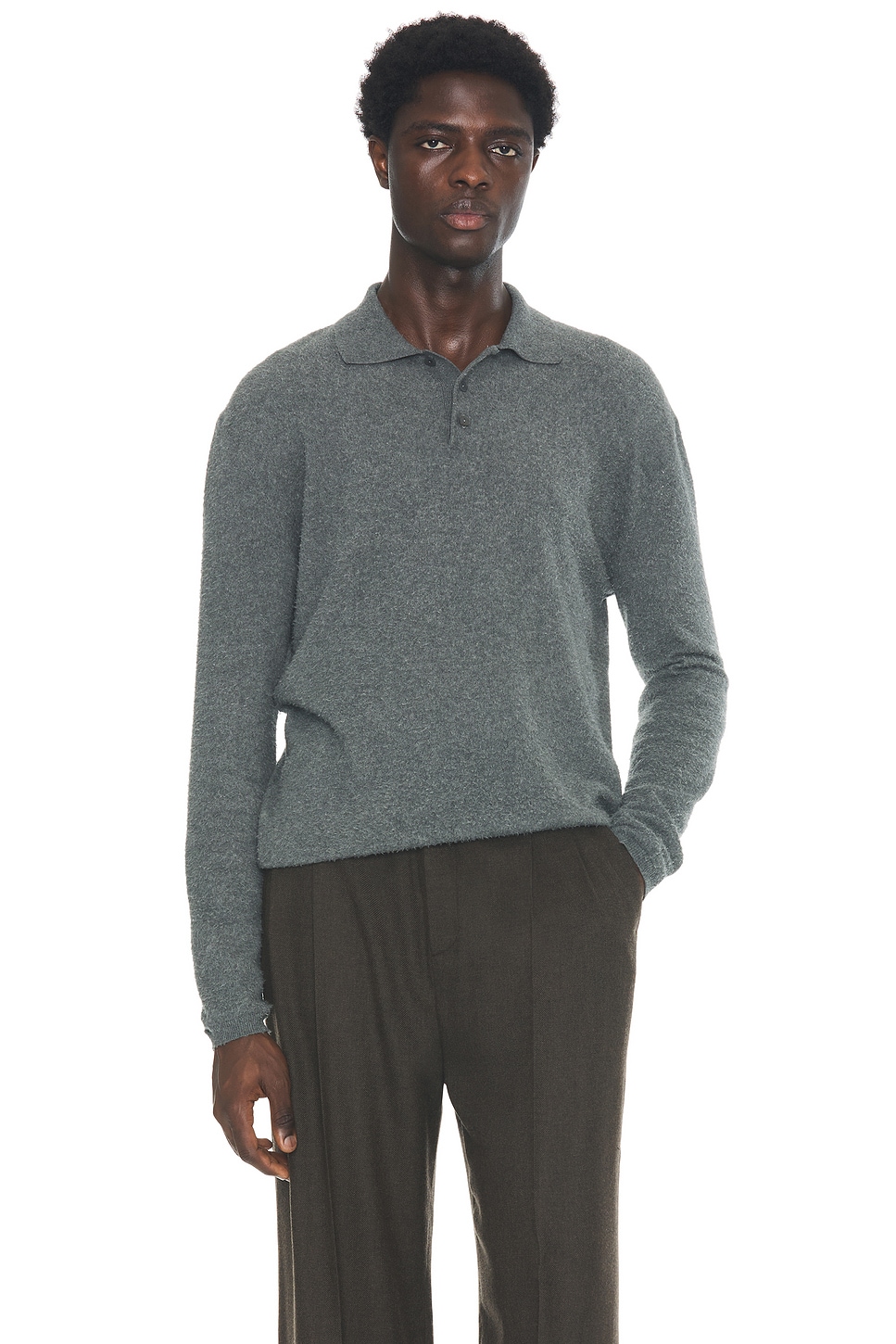 Image 1 of The Row Almot Polo in Grey Melange