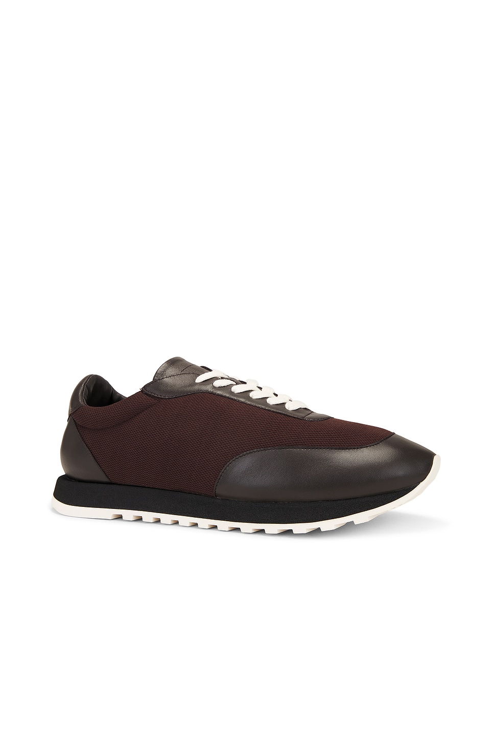 The Row Owen Runner Mesh And Leather Sneakers In Brown